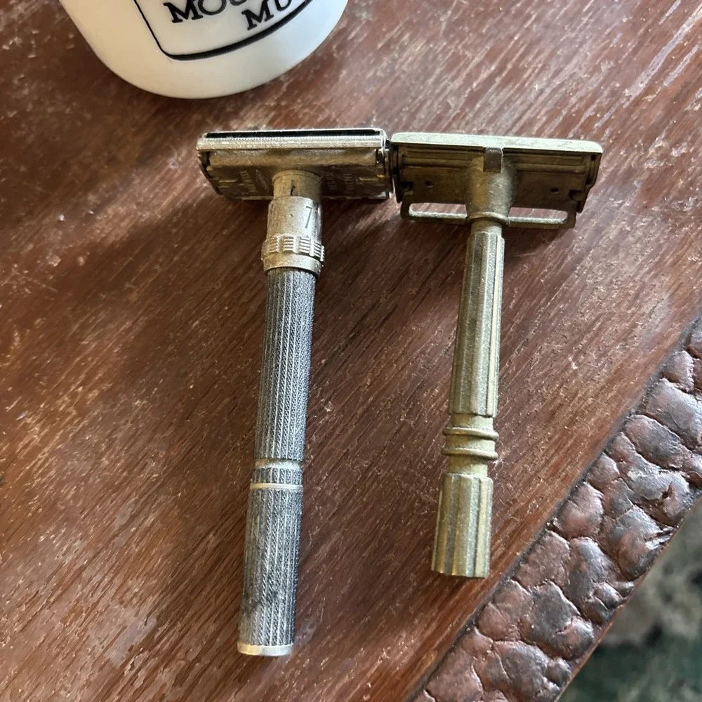 Vintage Shaving Cup and 2 Safety Mustache Mug